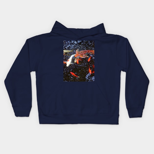 Swimming Koi Kids Hoodie by SusanSavad